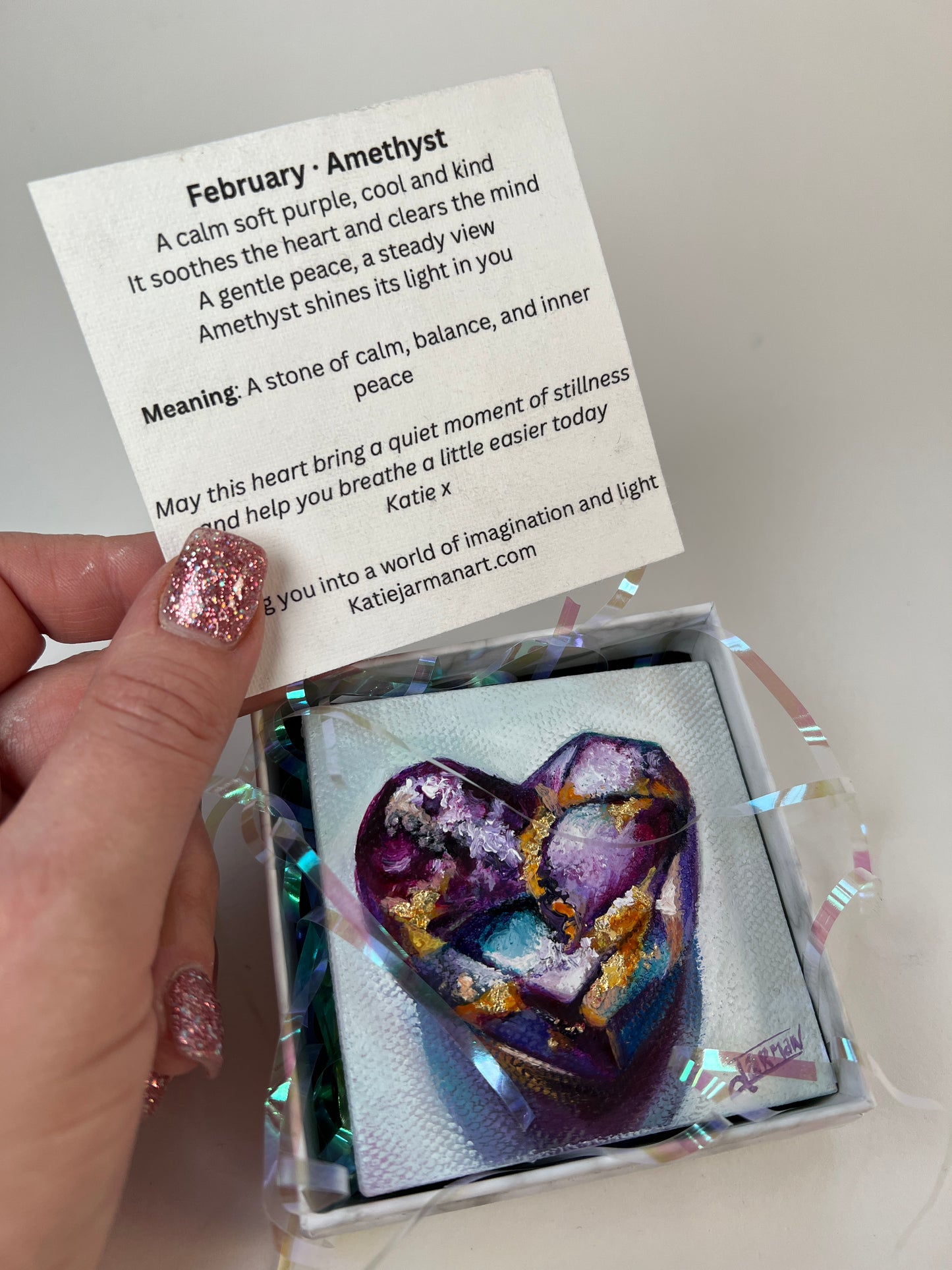 February Birthstone - Amethyst Oil Painting