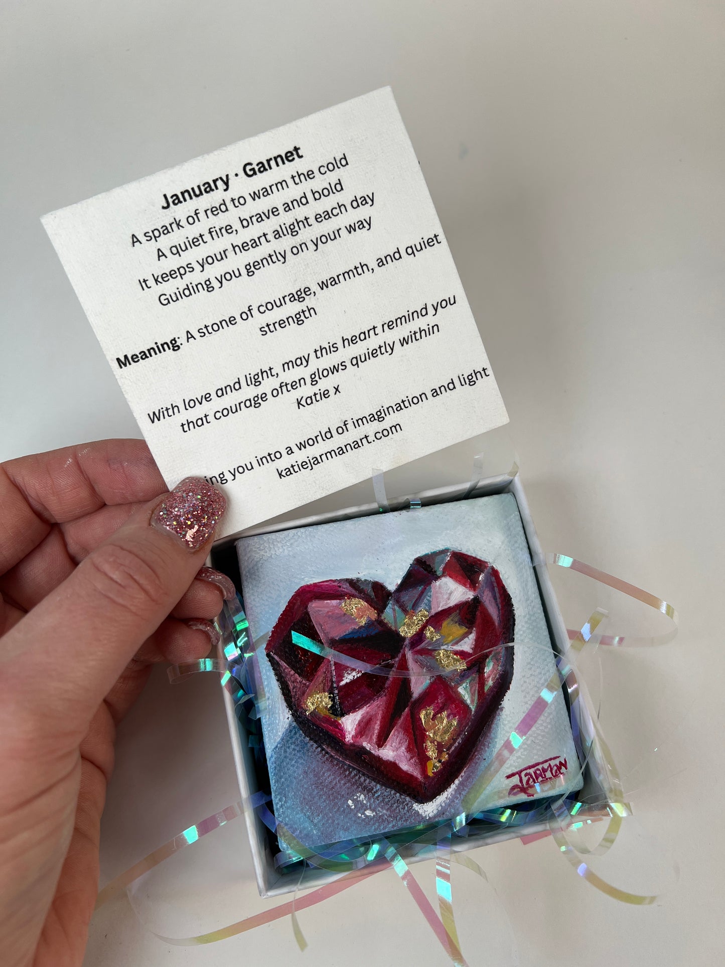 January Birthstone - Garnet Oil Painting