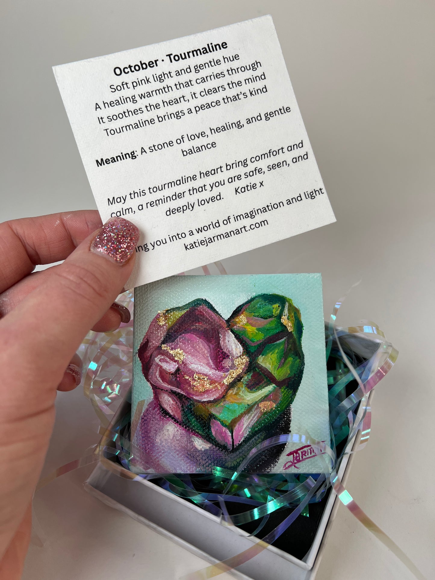 October Birthstone - Tourmaline Oil Painting