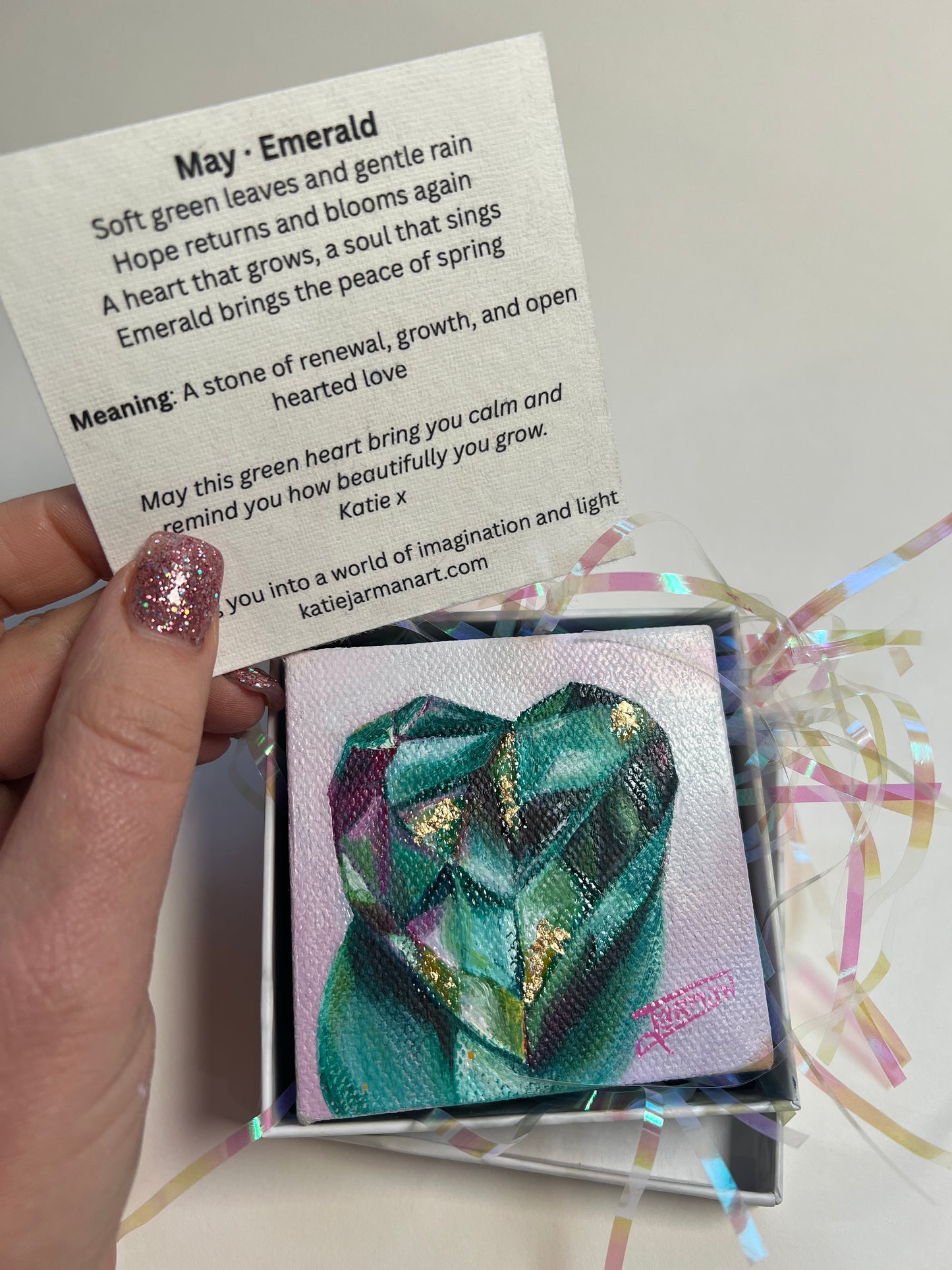 May Birthstone - Emerald Oil Painting