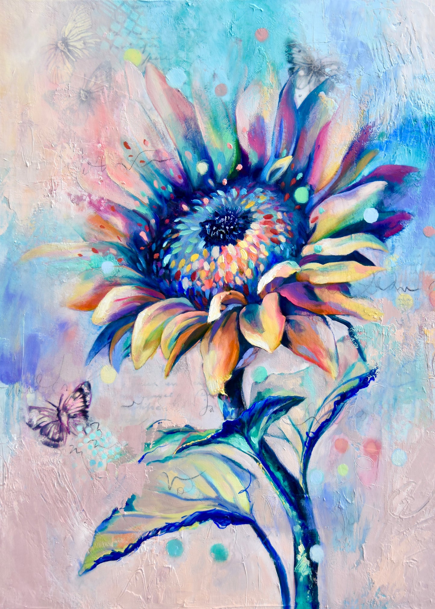 DAWN Fashion Bag- TOTE, Sunflower Art by Katie Jarman