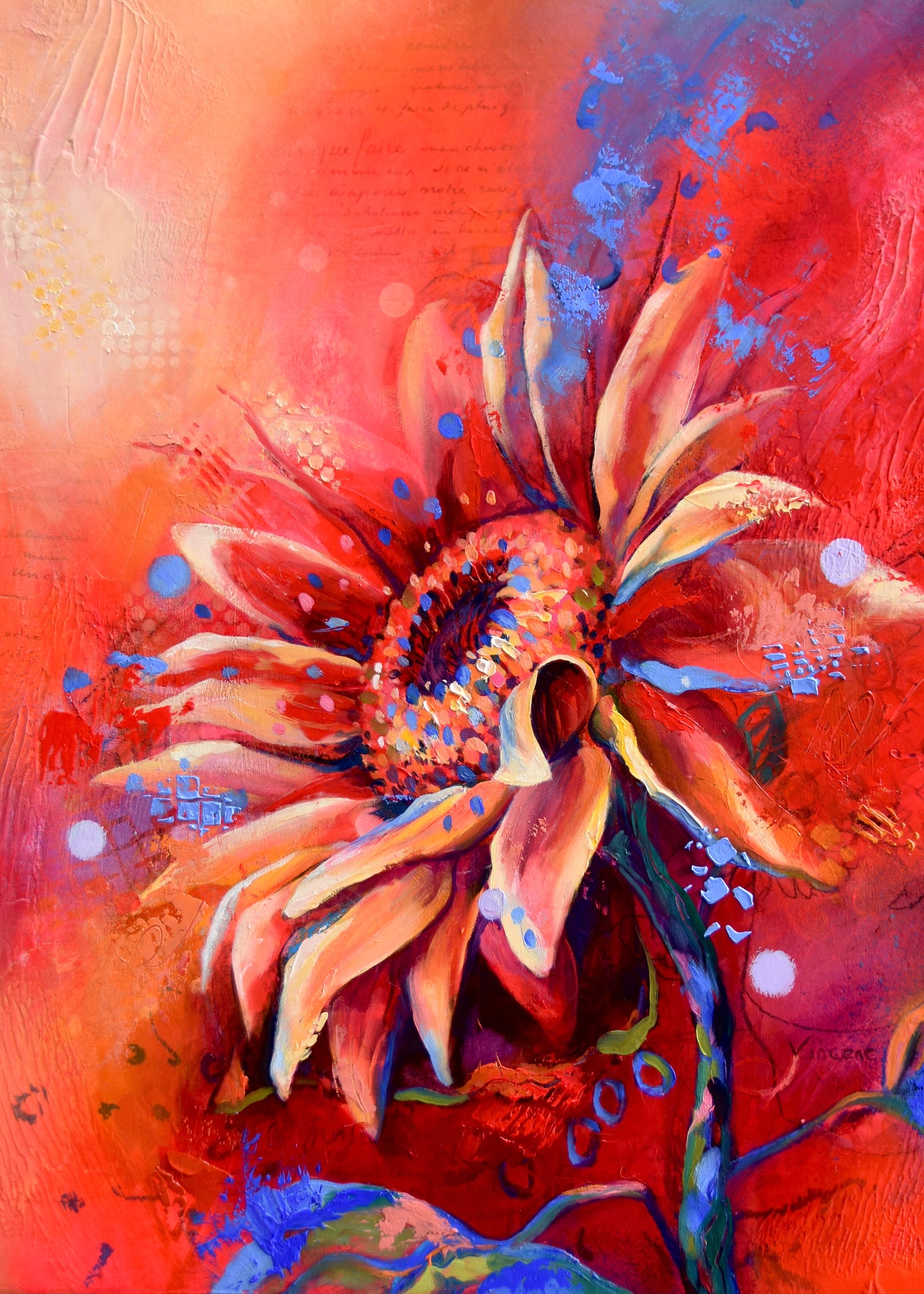 SUNRISE Fashion Bag- TOTE, Sunflower Art by Katie Jarman