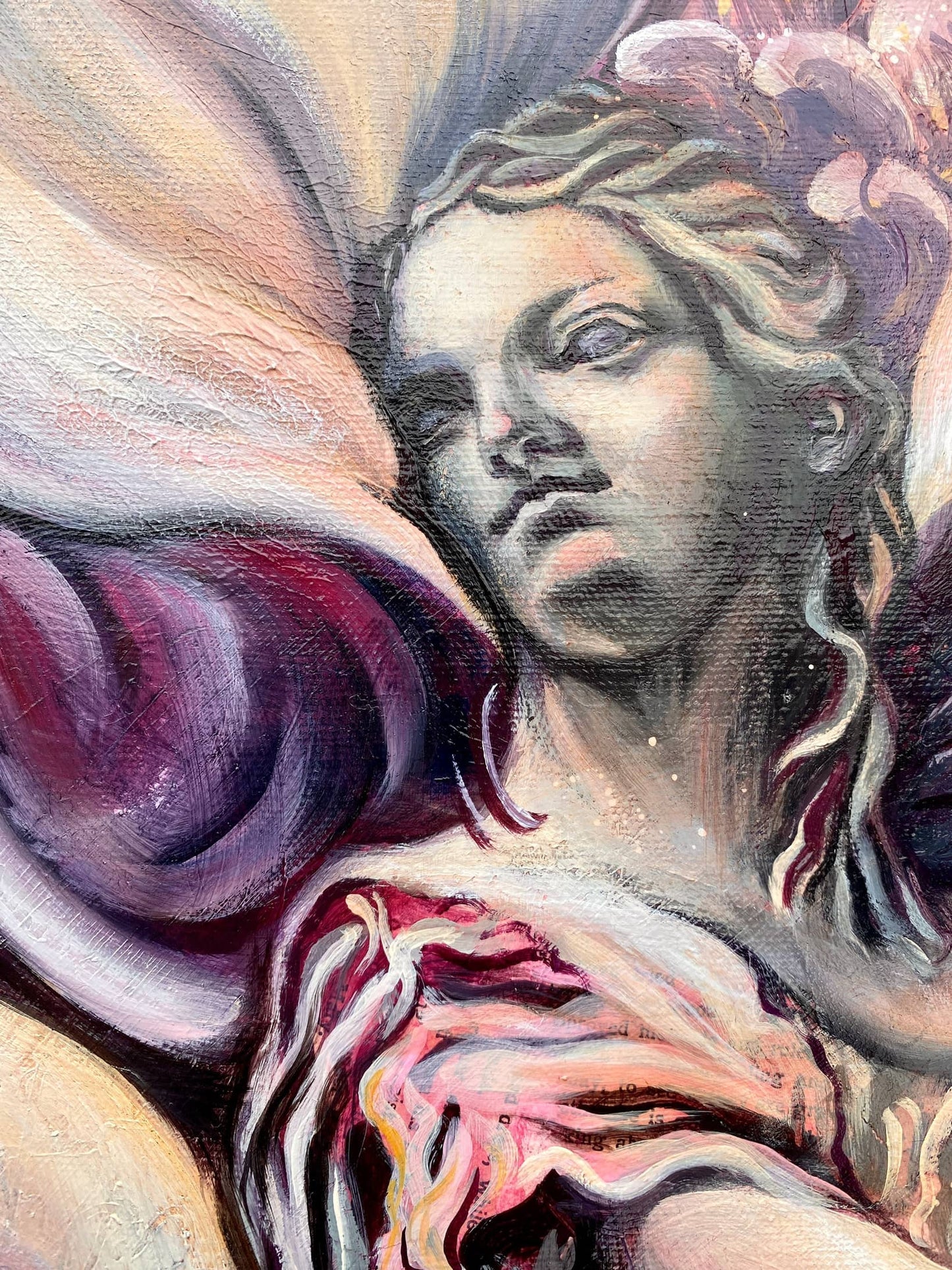 Angel art, angel portrait, angel face, detail artwork, portrait art, fantasy art, mystical art, spiritual art