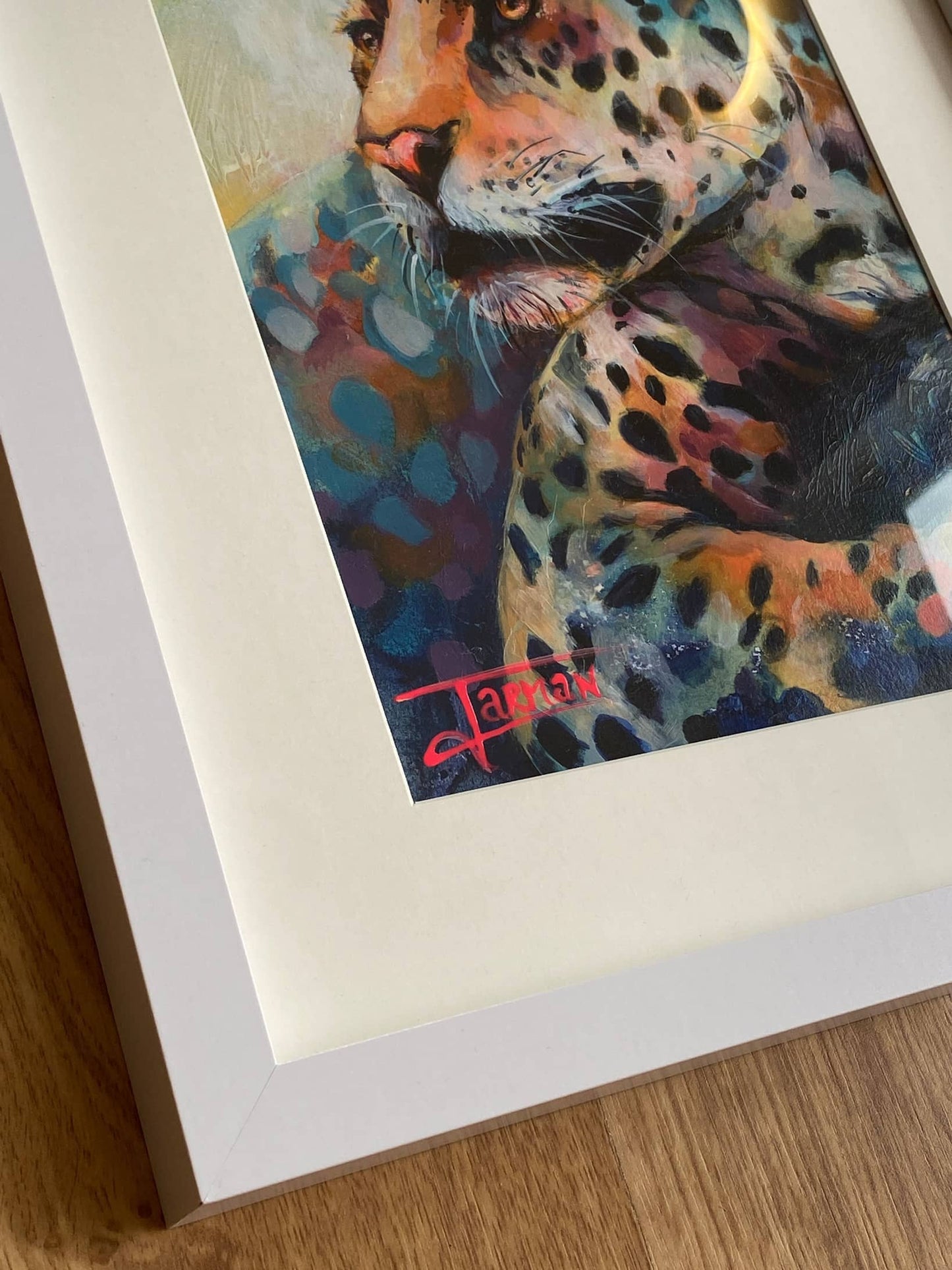 Leonard the Leopard, original acrylic painting. A4 size.