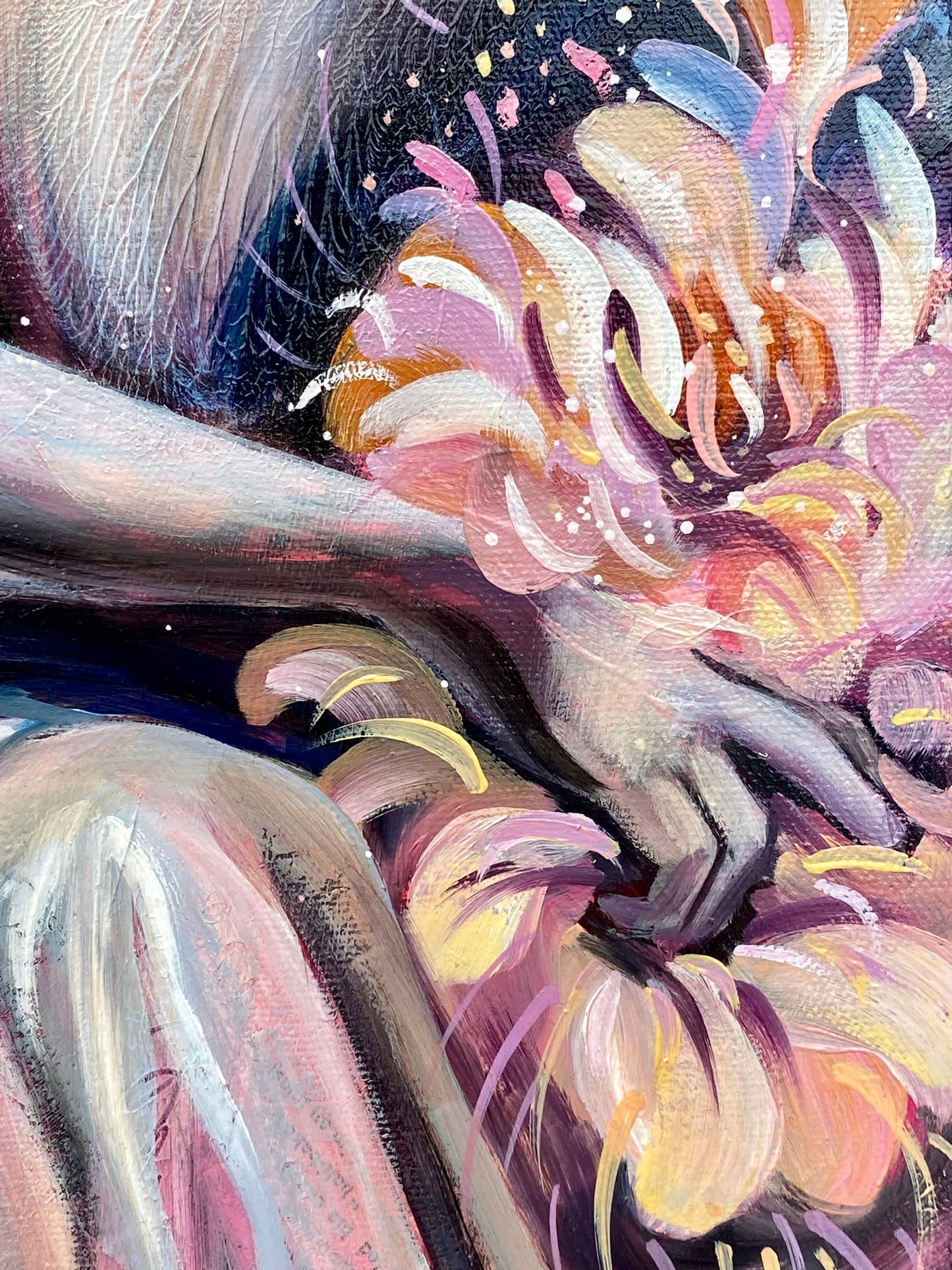 Petals, hand with petals, flower blossom, flower art, angel of victory
