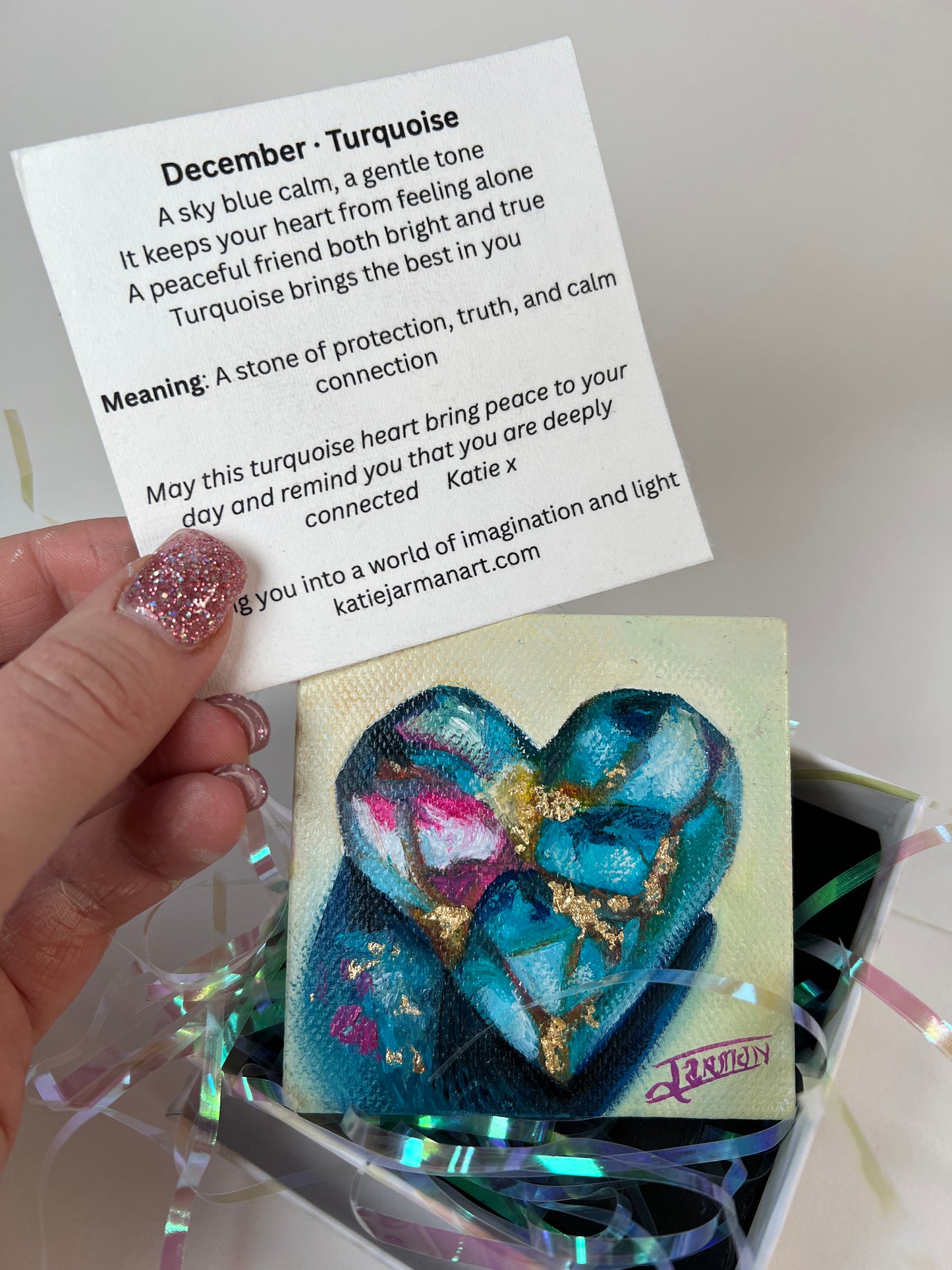 December Birthstone - Turquiose Oil Painting