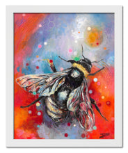 Load image into Gallery viewer, Queen Bee- Modern Bee Painting, Oil on Canvas by artist Katie Jarman
