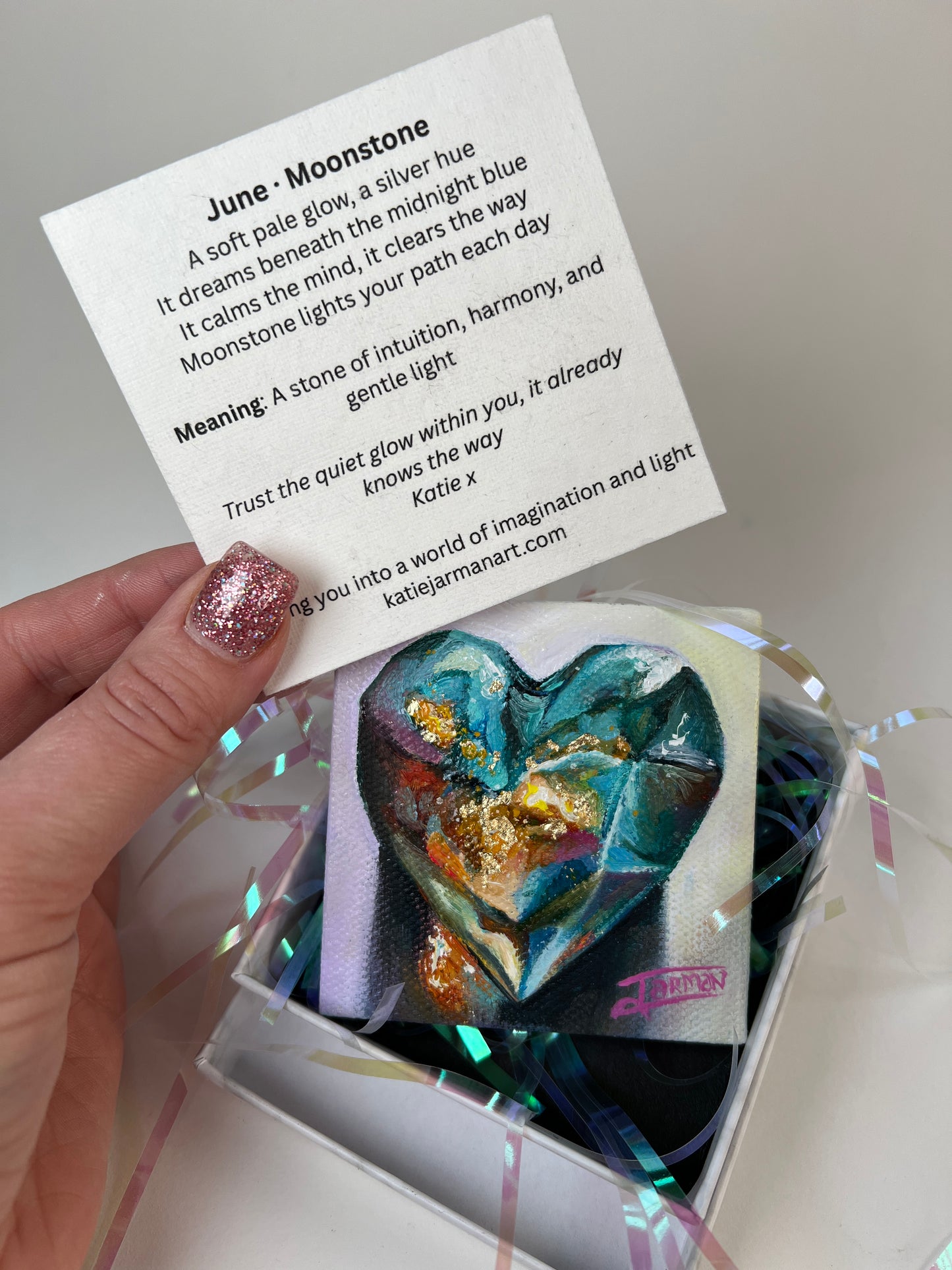 June Birthstone - Moonstone Oil Painting