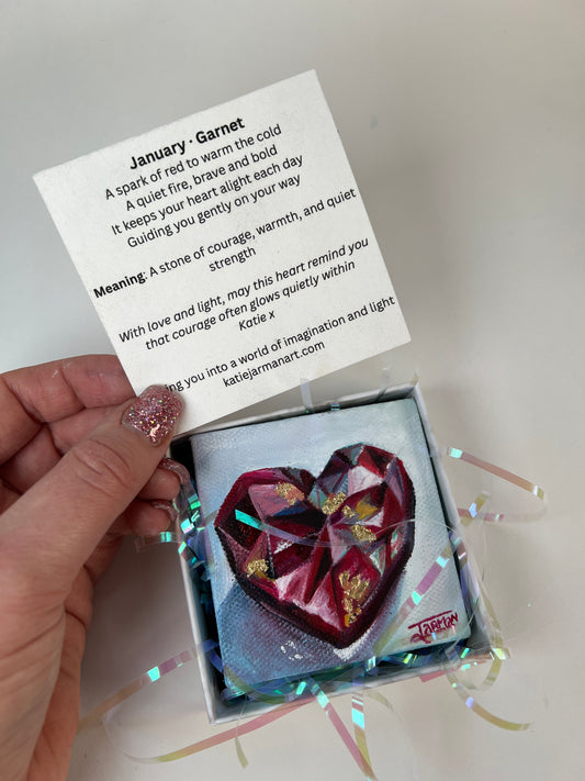 January Birthstone - Garnet Oil Painting
