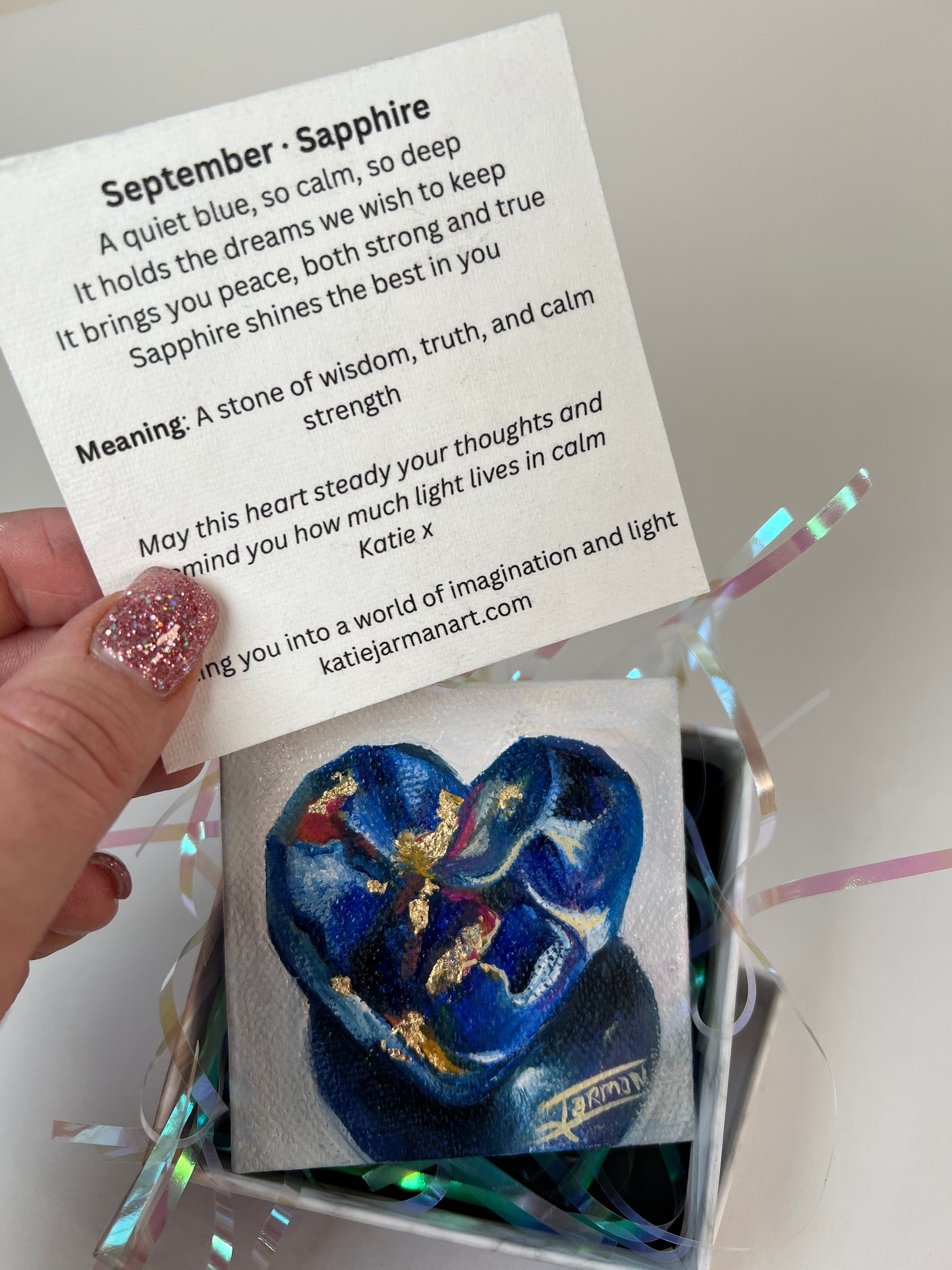 September Birthstone - Sapphire Oil Painting