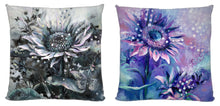 Load image into Gallery viewer, Feature Cushion- Reversible with Midnight Pearl and Magic Sunflowers
