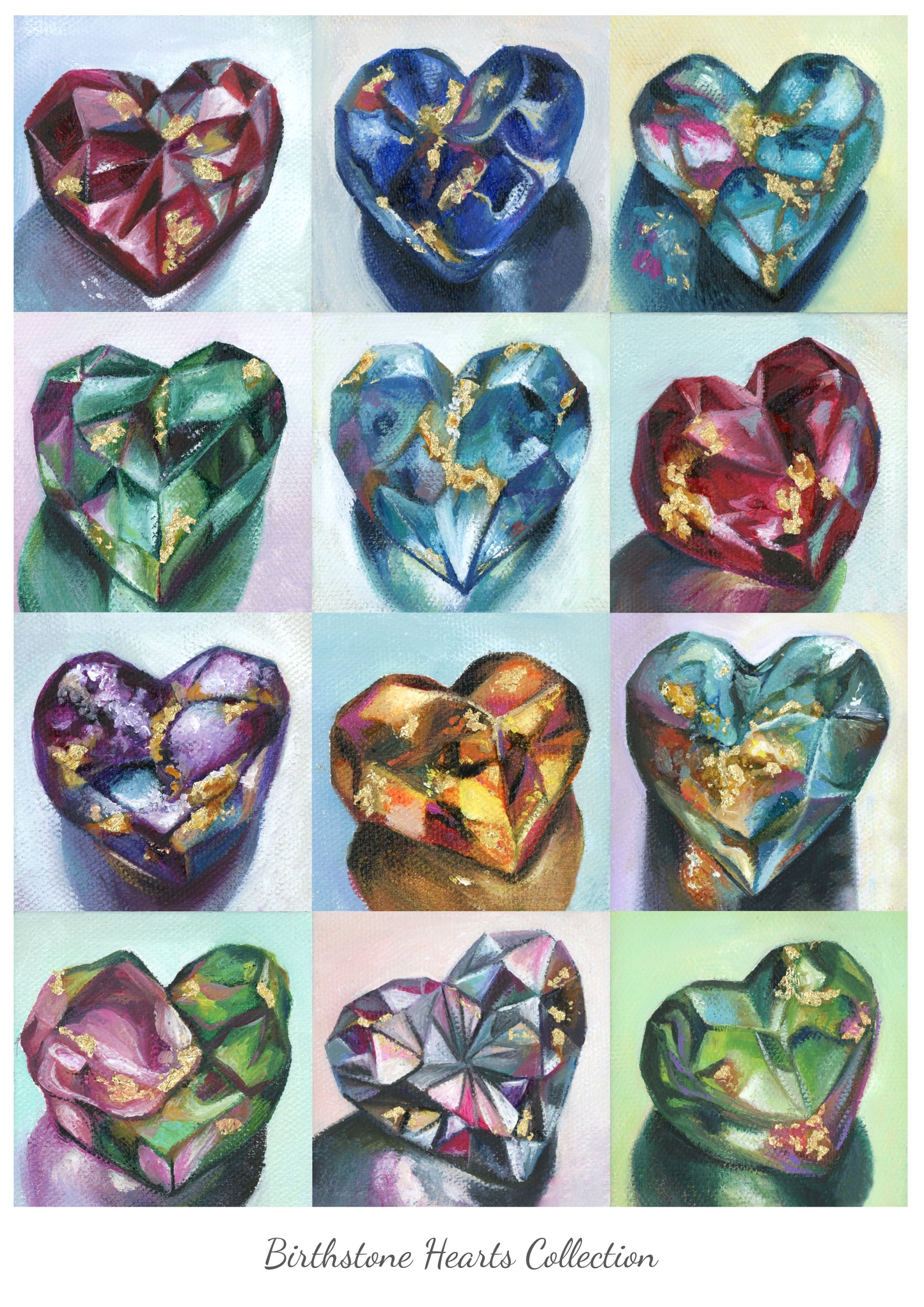 A4 Birthstone Collection Print