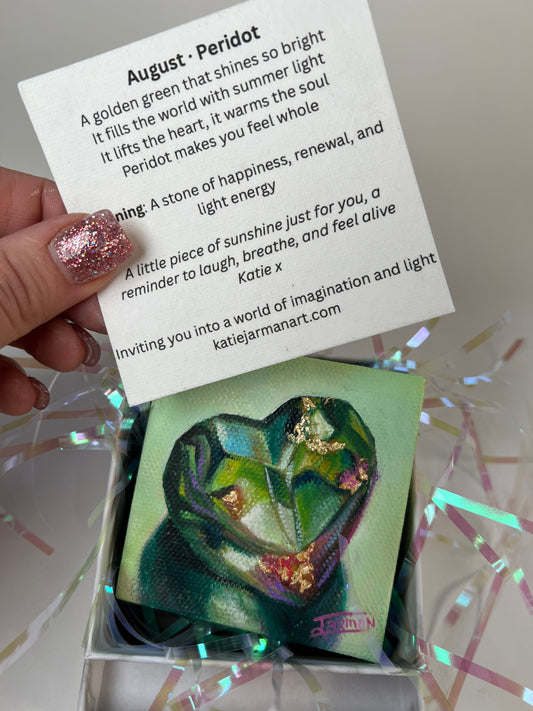 August Birthstone - Peridot Oil Painting