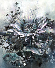Load image into Gallery viewer, A3 Midnight Pearl Sunflower- Hand Finished
