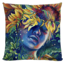 Load image into Gallery viewer, Feature Cushion- A Dream of Sunflowers Design
