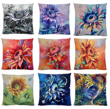 Load image into Gallery viewer, Feature Cushion- Reversible with Midnight Pearl and Magic Sunflowers
