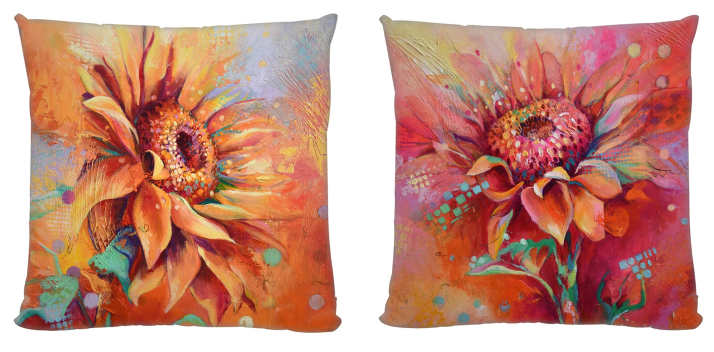 Feature Cushion- Reversible with Blaze and Sunset Sunflowers