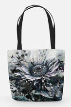 Load image into Gallery viewer, Midnight Pearl Fashion Bag- TOTE, Sunflower Art by Katie Jarman
