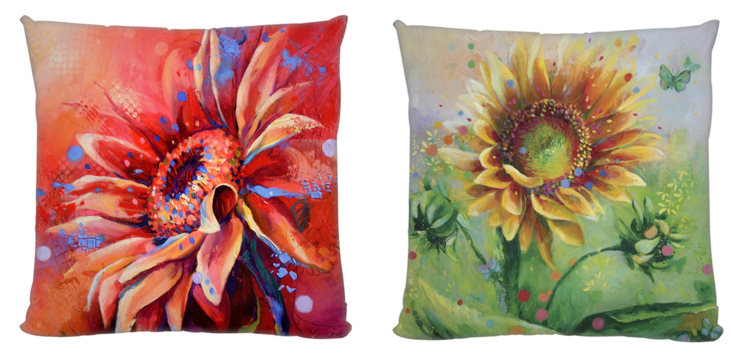 Feature Cushion- Reversible with Flash and Sunrise Sunflowers