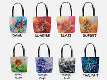 Load image into Gallery viewer, SUNRISE Fashion Bag- TOTE, Sunflower Art by Katie Jarman
