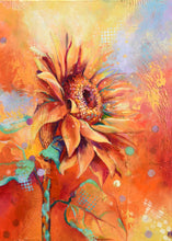 Load image into Gallery viewer, SUNSET Fashion Bag- TOTE, Sunflower Art by Katie Jarman
