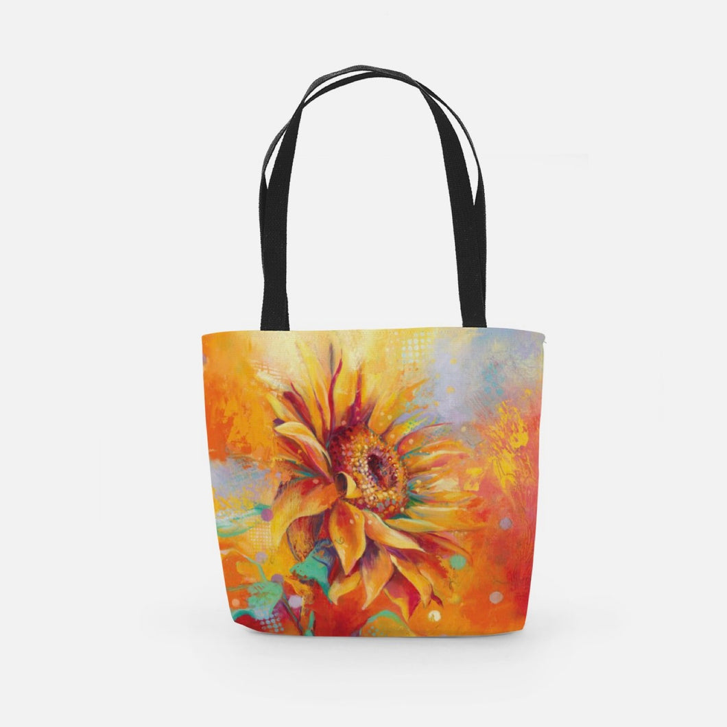 SUNSET Fashion Bag- TOTE, Sunflower Art by Katie Jarman