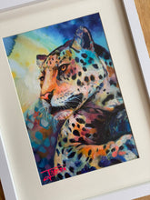 Load image into Gallery viewer, Leonard the Leopard, original acrylic painting. A4 size.
